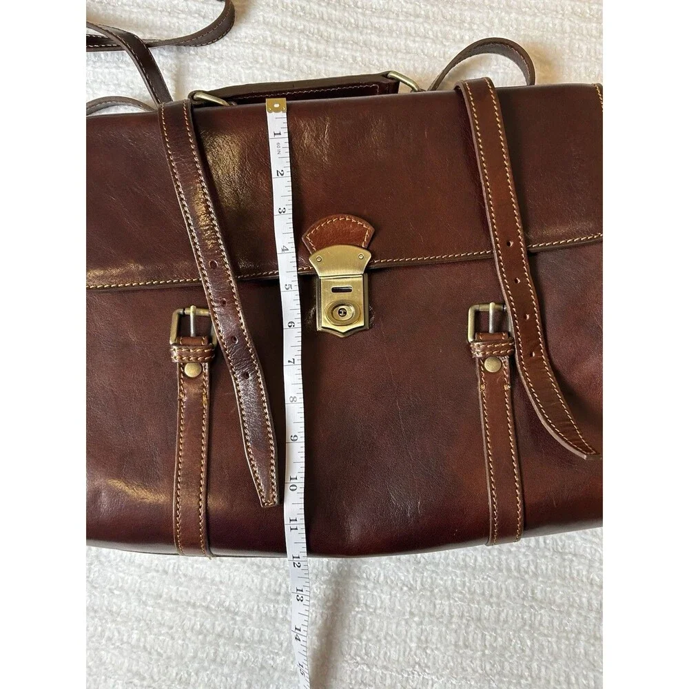 Tuscany Leather Firenze Handmade Leather Brown Briefcase Backpack York Office